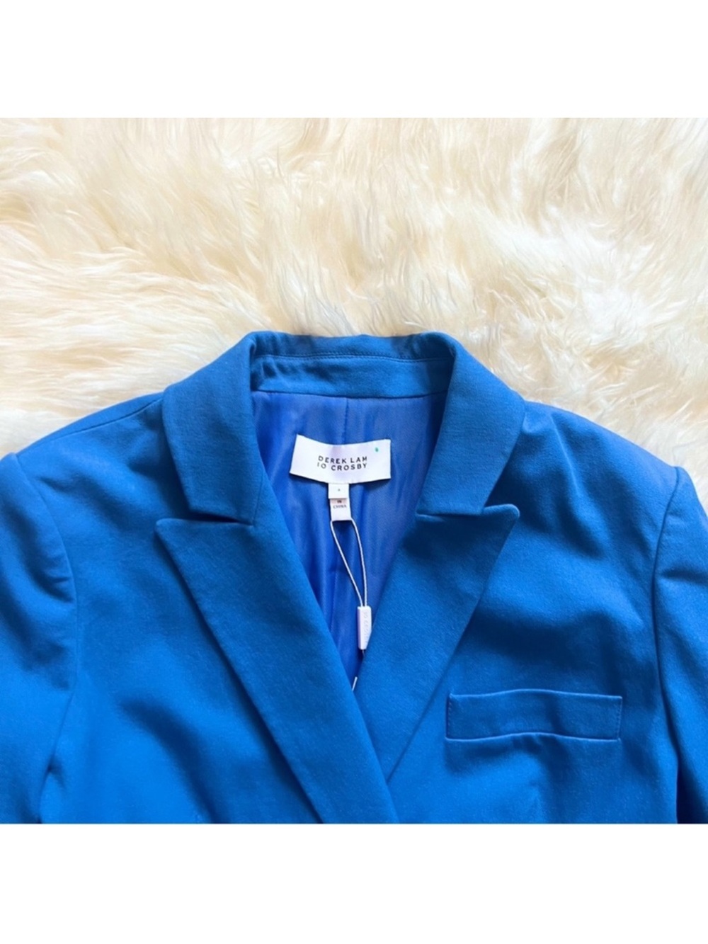 New! Derek Lam 10 Crosby Rodeo Azure Blue Double Breasted Blazer Size 4 - Picture 3 of 8
